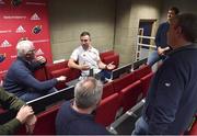 3 December 2019; JJ Hanrahan during a Munster Rugby Press Conference at University of Limerick in Limerick. Photo by Matt Browne/Sportsfile