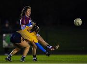 3 December 2019; Laoise Coughlan of UL in action against Hannah Hegarty of DCU during the Gourmet Food Parlour HEC Ladies Division 1 League Final match between Dublin City University and University of Limerick at Stradbally GAA, Co Laois. Photo by Eóin Noonan/Sportsfile
