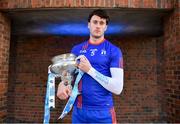 4 December 2019; Tim O’Mahoney of Mary Immaculate College poses for a portrait with the Fitzgibbon Cup during the Electric Ireland Higher Education GAA Championships Launch and Draw at DCU, Dublin. Photo by Sam Barnes/Sportsfile