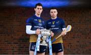 4 December 2019; Riain McBride, left, and Rory O’Connor of DCU Dóchas Éireann with the Fitzgibbon Cup during the Electric Ireland Higher Education GAA Championships Launch and Draw at DCU, Dublin. Photo by Sam Barnes/Sportsfile