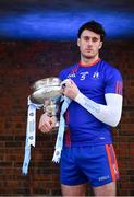 4 December 2019; Tim O’Mahoney of Mary Immaculate College poses for a portrait with the Fitzgibbon Cup during the Electric Ireland Higher Education GAA Championships Launch and Draw at DCU, Dublin. Photo by Sam Barnes/Sportsfile