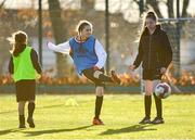 4 December 2019; A view of action, including players from Scoil Chiarain, Glasnevin, and Scoil Eoin, Crumlin, Dublin, during the FAI Getting Girls Active Programme at Crumlin United, Windmill Road, Dublin. Photo by Seb Daly/Sportsfile
