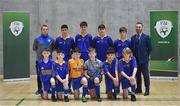 5 December 2019; The players and coaches of Patrician High School, Carrickmacross, Co Monaghan, prior to the FAI Post Primary Schools Futsal National Finals in the WIT Arena, Waterford United. Photo by David Fitzgerald/Sportsfile