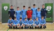 5 December 2019; The players and coaches of Rice College, Westport, Co Mayo, prior to the FAI Post Primary Schools Futsal National Finals in the WIT Arena, Waterford United. Photo by David Fitzgerald/Sportsfile
