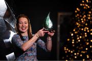 5 December 2019; Cork legend Rena Buckley of Donoughmore is pictured with The Croke Park / LGFA Player of the Month award for November, at The Croke Park in Jones Road, Dublin. Rena sparkled as Donoughmore claimed the 2019 All-Ireland Junior club title, scoring 1-6 in the semi-final victory over Navan O’Mahonys, before adding 0-7 in a Player of the Match performance in the Final victory over MacHale Rovers. Photo by Eóin Noonan/Sportsfile