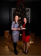 5 December 2019; Cork legend Rena Buckley of Donoughmore is presented with The Croke Park / LGFA Player of the Month award for November by Ina Lazar, Sales Manager, The Croke Park, at The Croke Park in Jones Road, Dublin. Rena sparkled as Donoughmore claimed the 2019 All-Ireland Junior club title, scoring 1-6 in the semi-final victory over Navan O’Mahonys, before adding 0-7 in a Player of the Match performance in the Final victory over MacHale Rovers. Photo by Eóin Noonan/Sportsfile