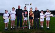 5 December 2019; In attendance at the official announcement of UPMC’s ten-year naming right partnership with Kilkenny GAA that sees the home of Kilkenny GAA renamed UPMC Nowlan Park, are, from left, Bill Trehy, aged 11, Jeff Tyrrell, aged 12, Kilkenny Senior hurling manager Brian Cody, Kilkenny hurler Eoin Murphy, Kilkenny camogie player Katie Power, David Beirne, Nine times All-Ireland hurling medal winner for Kilkenny Noel Skehan, Ruth Nelson, aged 12, and Holly Kinchella, aged 12. This announcement complements UPMC’s association with the GAA / GPA as official healthcare partner to Gaelic players, the established National Concussion Symposium and the UPMC Concussion Network, the first nationwide network established for concussion diagnosis and care. UPMC is the main sponsor of the Waterford IT Vikings GAA Club and headline sponsor of the 2020 UPMC Ashbourne Cup Weekend. Photo by Sam Barnes/Sportsfile