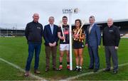 5 December 2019; In attendance at the official announcement of UPMC’s ten-year naming right partnership with Kilkenny GAA that sees the home of Kilkenny GAA renamed UPMC Nowlan Park, are, from left, Kilkenny Senior hurling manager Brian Cody, Jimmy Walsh, Chairman, Kilkenny GAA, Kilkenny hurler Eoin Murphy, Kilkenny camogie player Katie Power, David Beirne, Senior Vice President, UPMC International and Nine times All-Ireland hurling medal winner for Kilkenny Noel Skehan. This announcement complements UPMC’s association with the GAA / GPA as official healthcare partner to Gaelic players, the established National Concussion Symposium and the UPMC Concussion Network, the first nationwide network established for concussion diagnosis and care. UPMC is the main sponsor of the Waterford IT Vikings GAA Club and headline sponsor of the 2020 UPMC Ashbourne Cup Weekend. Photo by Sam Barnes/Sportsfile