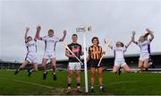 5 December 2019; In attendance at the official announcement of UPMC’s ten-year naming right partnership with Kilkenny GAA that sees the home of Kilkenny GAA renamed UPMC Nowlan Park, are, from left, Bill Trehy, aged 11, Jeff Tyrrell, aged 12, Kilkenny hurler Eoin Murphy, Kilkenny camogie player Katie Power, Ruth Nelson, aged 12, and Holly Kinchella, aged 12. This announcement complements UPMC’s association with the GAA / GPA as official healthcare partner to Gaelic players, the established National Concussion Symposium and the UPMC Concussion Network, the first nationwide network established for concussion diagnosis and care. UPMC is the main sponsor of the Waterford United IT Vikings GAA Club and headline sponsor of the 2020 UPMC Ashbourne Cup Weekend. Photo by Sam Barnes/Sportsfile