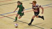 5 December 2019; Zara Corrigan of Presentation Secondary School, Co Wexford in action against Ciara Shelly of Presentation Secondary School, Thurles, Co Tipperary during the match between Presentation SS Wexford and Presentation SS Thurles at the FAI Post Primary Schools Futsal National Finals in the WIT Arena, Waterford United. Photo by David Fitzgerald/Sportsfile