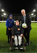 5 December 2019; Republic of Ireland Manager Mick McCarthy with Zahida Bano and Brandon Warren-Dowling at the launch of the 2019 Dublin South Central Garda Youth Awards, in association with Aviva. The awards celebrate outstanding young people aged between 13 and 21 years of age and recognise the good work being done by young people throughout the communities of Dublin South Central. See garda.ie for further details. Photo by Eóin Noonan/Sportsfile