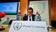 6 December 2019; FAI President Donal Conway during an FAI Press Conference at FAI HQ in Abbotstown, Dublin. Photo by David Fitzgerald/Sportsfile