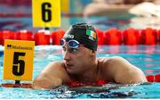 6 December 2019; Shane Ryan of Ireland looks on after placing sixth in the final of the Men's 100m Backstroke during day three of the European Short Course Swimming Championships 2019 at Tollcross International Swimming Centre in Glasgow, Scotland. Photo by Joseph Kleindl/Sportsfile