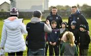 7 December 2019; Galway hurlers Joe Canning, right, and Aidan Harte take a photo with young supporters prior to the Inter-county challenge match between Galway and Clare at Ballinderreen GAA Club in Muggaunagh, Co. Galway. Photo by David Fitzgerald/Sportsfile