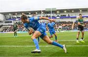 7 December 2019; Ross Byrne of Leinster on his way to scoring his side's fifth try during the Heineken Champions Cup Pool 1 Round 3 match between Northampton Saints and Leinster at Franklins Gardens in Northampton, England. Photo by Ramsey Cardy/Sportsfile