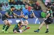 7 December 2019; Josh van der Flier of Leinster in action against Rory Hutchinson of Northampton Saints during the Heineken Champions Cup Pool 1 Round 3 match between Northampton Saints and Leinster at Franklins Gardens in Northampton, England. Photo by Ramsey Cardy/Sportsfile