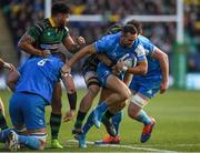 7 December 2019; Dave Kearney of Leinster is tackled by Teimana Harrison of Northampton Saints during the Heineken Champions Cup Pool 1 Round 3 match between Northampton Saints and Leinster at Franklins Gardens in Northampton, England. Photo by Ramsey Cardy/Sportsfile