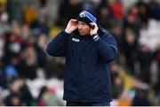 7 December 2019; Laois manager Micheál Quirke during the 2020 O'Byrne Cup Round 1 match between Laois and Offaly at McCann Park in Portarlington, Co Laois. Photo by Harry Murphy/Sportsfile