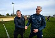 7 December 2019; Clare manager Brian Lohan, left, and Galway manager Shane O'Neill shake hands following the Inter-county challenge match between Galway and Clare at Ballinderreen GAA Club in Muggaunagh, Co. Galway. Photo by David Fitzgerald/Sportsfile