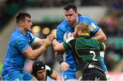 7 December 2019; James Ryan of Leinster is tackled by Mike Haywood of Northampton Saints during the Heineken Champions Cup Pool 1 Round 3 match between Northampton Saints and Leinster at Franklins Gardens in Northampton, England. Photo by Ramsey Cardy/Sportsfile