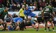 7 December 2019; Tadhg Furlong of Leinster is tackled by Tom Wood of Northampton Saints during the Heineken Champions Cup Pool 1 Round 3 match between Northampton Saints and Leinster at Franklins Gardens in Northampton, England. Photo by Ramsey Cardy/Sportsfile