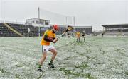 3 March 2019; Jack Regan of Meath attempts to take a sideline cut during the Allianz Hurling League Division 2A Round 5 match between Kerry and Meath at Fitzgerald Stadium in Killarney, Kerry. Photo by Brendan Moran/Sportsfile