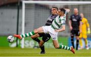 28 June 2019; Joey O'Brien of Shamrock Rovers in action against Michael Duffy of Dundalk during the SSE Airtricity League Premier Division match between Shamrock Rovers and Dundalk at Tallaght Stadium in Dublin. Photo by Ben McShane/Sportsfile