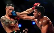 27 September 2019; Hugo Pereira, right, in action against Kiefer Crosbie during their contract weight bout at Bellator 227 in the 3Arena, Dublin. Photo by David Fitzgerald/Sportsfile