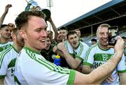 1 December 2019; Ballyhale Shamrocks player Richie Reid, who his currently in the Lebanon on Peacekeeping duty with the Irish Army, is shown on facetime on the phone held by teammate Conor Walsh during the celebrations after the AIB Leinster GAA Hurling Senior Club Championship Final match between Ballyhale Shamrocks and St Mullin's at MW Hire O'Moore Park in Portlaoise, Co Laois. Photo by Piaras Ó Mídheach/Sportsfile