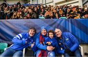 7 December 2019; Leinster supporters Barry, Elaine, Ella and Gerry McHugh during the Heineken Champions Cup Pool 1 Round 3 match between Northampton Saints and Leinster at Franklins Gardens in Northampton, England. Photo by Ramsey Cardy/Sportsfile