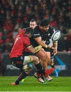 7 December 2019; Titi Lamositele of Saracens is tackled by Peter O’Mahony of Munster during the Heineken Champions Cup Pool 4 Round 3 match between Munster and Saracens at Thomond Park in Limerick. Photo by Seb Daly/Sportsfile