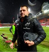 7 December 2019; CJ Stander of Munster with his Man of the Match award after the Heineken Champions Cup Pool 4 Round 3 match between Munster and Saracens at Thomond Park in Limerick. Photo by Diarmuid Greene/Sportsfile