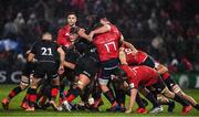 7 December 2019; Players from both sides engage in a scrum during the Heineken Champions Cup Pool 4 Round 3 match between Munster and Saracens at Thomond Park in Limerick. Photo by Brendan Moran/Sportsfile