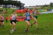 8 December 2019; Jodie McCann of Ireland, left, competing in the Women's U20 event competing during the European Cross Country Championships 2019 at Bela Vista Park in Lisbon, Portugal. Photo by Sam Barnes/Sportsfile