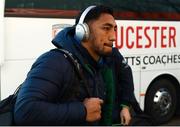 8 December 2019; Bundee Aki of Connacht arrives ahead of the Heineken Champions Cup Pool 5 Round 3 match between Gloucester and Connacht at Kingsholm Stadium in Gloucester, England. Photo by Ramsey Cardy/Sportsfile