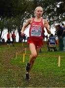 8 December 2019; Anna-Emilie Møller of Denmark on her way to winning the Women's U23 event during the European Cross Country Championships 2019 at Bela Vista Park in Lisbon, Portugal. Photo by Sam Barnes/Sportsfile