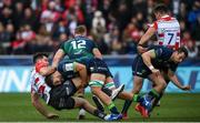 8 December 2019; Mark Atkinson of Gloucester is tackled by Colby Fainga'a of Connacht during the Heineken Champions Cup Pool 5 Round 3 match between Gloucester and Connacht at Kingsholm Stadium in Gloucester, England. Photo by Ramsey Cardy/Sportsfile