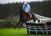 8 December 2019; Anything Will Do with JJ Slevin up, jump the last on their way to winning the W.H. Scott Lifting Supporting Wicklow GAA Rated Novice Hurdle at Punchestown Racecourse in Kildare. Photo by Harry Murphy/Sportsfile