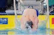 8 December 2019; Conor Ferguson of Ireland competing in the Men's 50m Backstroke Heats during day five of the European Short Course Swimming Championships 2019 at Tollcross International Swimming Centre in Glasgow, Scotland. Photo by Joseph Kleindl/Sportsfile