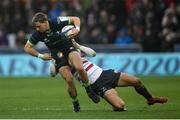 8 December 2019; John Porch of Connacht is tackled by Louis Rees-Zammit of Gloucester during the Heineken Champions Cup Pool 5 Round 3 match between Gloucester and Connacht at Kingsholm Stadium in Gloucester, England. Photo by Ramsey Cardy/Sportsfile