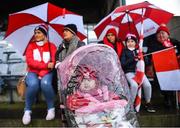 8 December 2019; Éire Óg supporter Aoife Fitzgerald, age 1, looks on during the AIB Leinster GAA Football Senior Club Championship Final between Eire Óg Carlow and Ballyboden St. Enda's GAA at MW Hire O'Moore Park in Portlaoise, Co. Laois. Photo by David Fitzgerald/Sportsfile