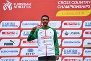 8 December 2019; Efrem Gidey of Ireland collects his bronze medal from the U20 Men's event during the European Cross Country Championships 2019 at Bela Vista Park in Lisbon, Portugal. Photo by Sam Barnes/Sportsfile
