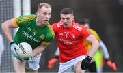 8 December 2019; Brian Conlon of Meath in action against Conall McKeever of Louth during the 2020 O'Byrne Cup Round 1 match between Meath and Louth at Páirc Tailteann in Navan, Co Meath. Photo by Piaras Ó Mídheach/Sportsfile