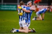 8 December 2019; Darren O'Reilly, left, and Tom Hayes of Ballyboden St Endas celebrate following the AIB Leinster GAA Football Senior Club Championship Final between Eire Óg Carlow and Ballyboden St. Enda's GAA at MW Hire O'Moore Park in Portlaoise, Co. Laois. Photo by David Fitzgerald/Sportsfile