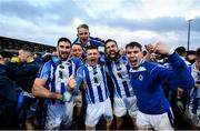 8 December 2019; James Holland of Ballyboden St Endas, centre, Shane Clayton, left, Sean Gibbons, right, and Tom Hayes, top, celebrate following the AIB Leinster GAA Football Senior Club Championship Final between Eire Óg Carlow and Ballyboden St. Enda's GAA at MW Hire O'Moore Park in Portlaoise, Co. Laois. Photo by David Fitzgerald/Sportsfile