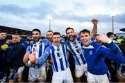 8 December 2019; James Holland of Ballyboden St Endas, centre, Shane Clayton, left, Sean Gibbons, right, and fellow team-mates celebrate following the AIB Leinster GAA Football Senior Club Championship Final between Eire Óg Carlow and Ballyboden St. Enda's GAA at MW Hire O'Moore Park in Portlaoise, Co. Laois. Photo by David Fitzgerald/Sportsfile