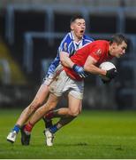 8 December 2019; Mark Furey of Éire Óg in action against Ryan Basquel of Ballyboden St Endas during the AIB Leinster GAA Football Senior Club Championship Final between Eire Óg Carlow and Ballyboden St. Enda's GAA at MW Hire O'Moore Park in Portlaoise, Co. Laois. Photo by David Fitzgerald/Sportsfile