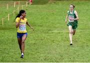 8 December 2019; Fionnuala McCormack of Ireland, right, on her way to finishing fourth in the Senior Women's event, behind, Samrawit Mengsteab of Swenden, during the European Cross Country Championships 2019 at Bela Vista Park in Lisbon, Portugal. Photo by Sam Barnes/Sportsfile