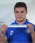 9 December 2019; Scott Penny of Leinster draws Newpark Comprehensive during the 2020 Bank of Ireland Leinster Rugby Schools Cup First Round Draw at Bank of Ireland in Ballsbridge, Dublin. Photo by Ramsey Cardy/Sportsfile