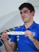 9 December 2019; Jimmy O'Brien of Leinster draws Newbridge College during the 2020 Bank of Ireland Leinster Rugby Schools Cup First Round Draw at Bank of Ireland in Ballsbridge, Dublin. Photo by Ramsey Cardy/Sportsfile